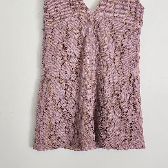 EUC Free People Dangerous Love Sleeveless Lace Mini Dress Wisteria Size 4 - Picture 12 of 16